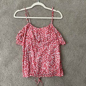 Jack by BB Dakota Coral Ruffle-Top Blouse Size S